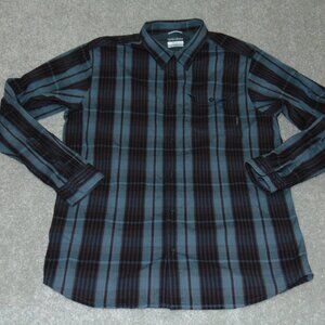 Columbia Mens Long Sleeve Shirt Omni Wick Plaid Blue Plaid Outdoors XL Pocket